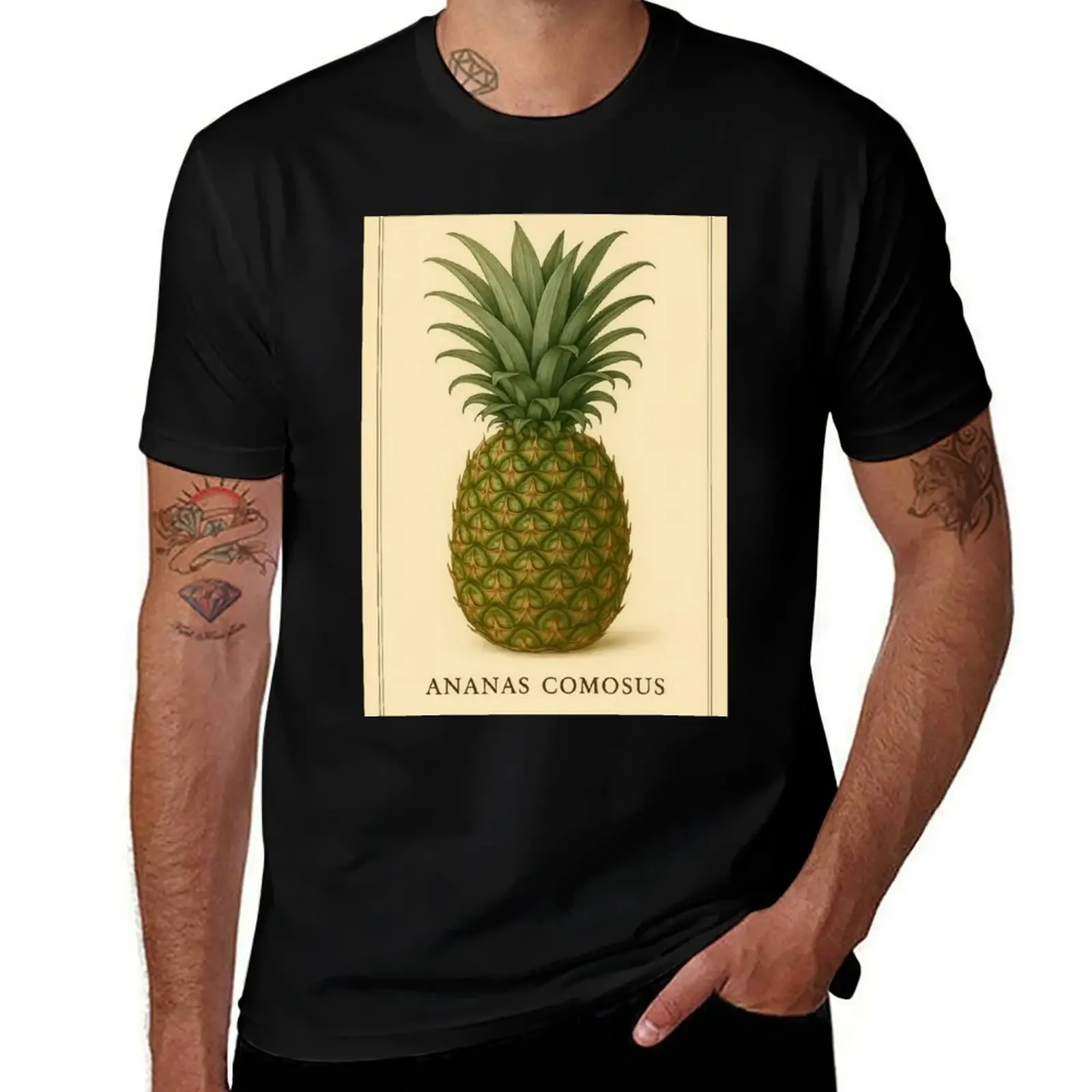 

Ananas Comosus – Vintage Botanical Pineapple Illustration T-Shirt korean fashion anime tshirt heavy weight t shirts for men