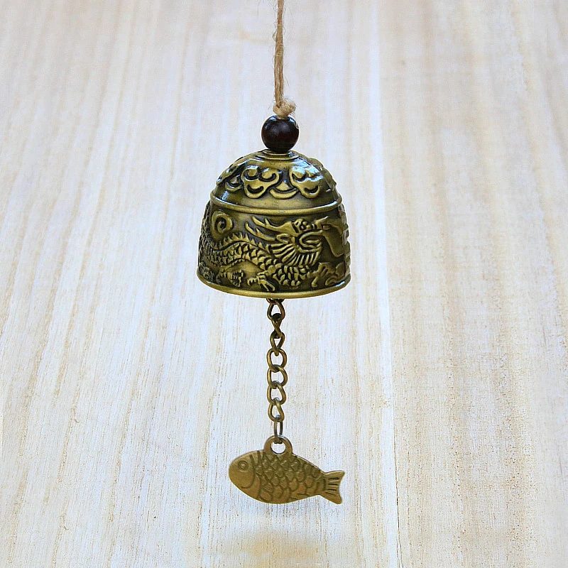 1Pc Vintage Carved Wind Chimes Bell Copper Yard Garden Decor Windbell Outdoor Hanging Home Temple Ornament Chinese Style