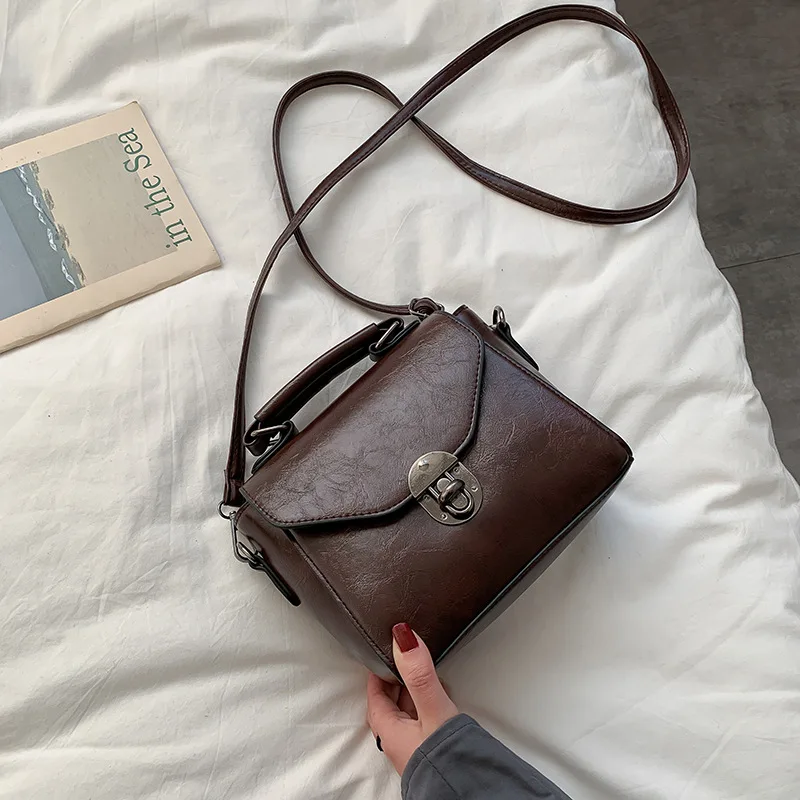 Kleine Quadratische Taschen Für Frauen Mode Einfarbig Designer Umhängetasche Umhängetasche Vintage PU Leder Handtaschen Weiblichen Beutel Bolsa – Detail 15