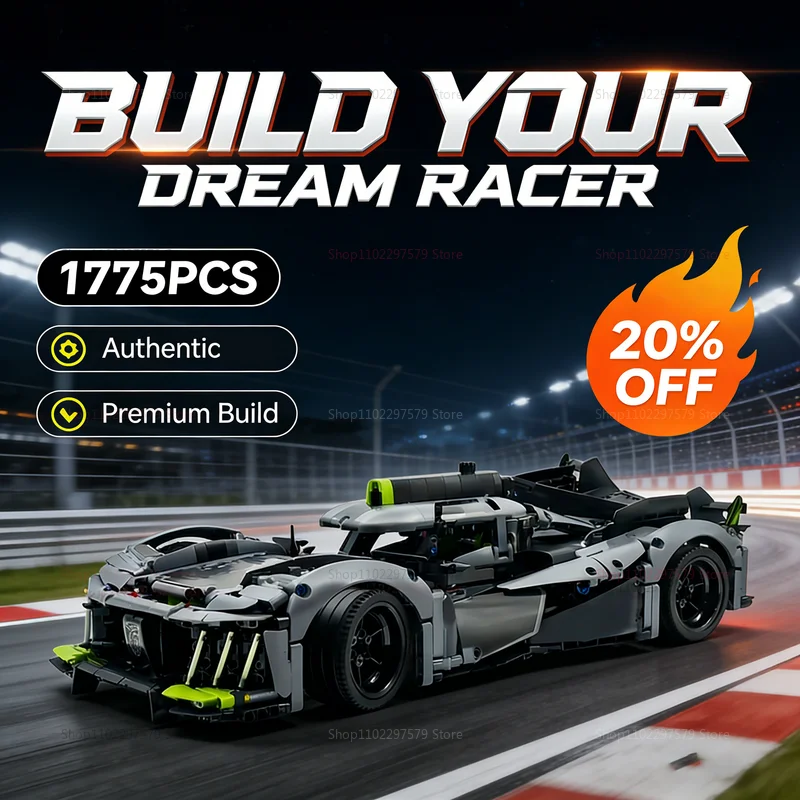 

2026 New Technique 1775+ Pcs Super Sports Cars Building Kit 1:10 Scale Race Car Model DIY Toy Collectible For Adults Kids Gifts