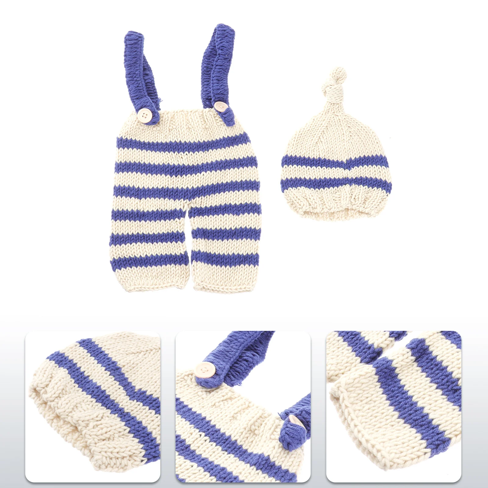 مجموعة أزياء لحديثي الولادة من دعائم صور الأطفال المحبوكة يدويًا، مادة ممتازة لالتقاط الصور الفوتوغرافية التي لا تُنسى وحفلات العطلات #4