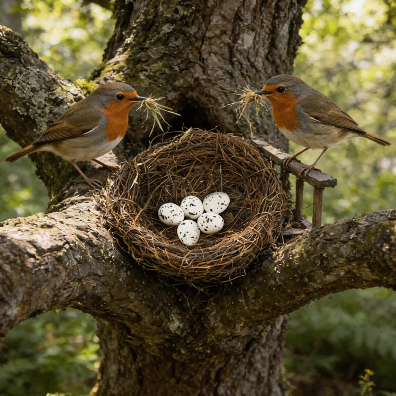Artificial Handwoven Rattan Bird Nest with Simulation Quail Eggs - Easter Decor & Home Soft Furnishing Props Home Garden Photo