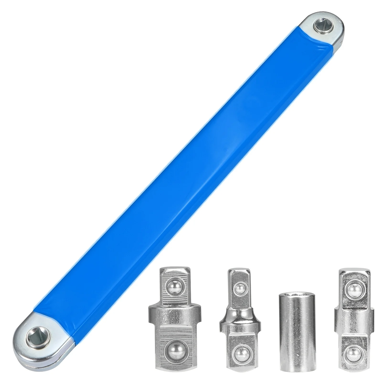 Multifunctional Telescopic Ratchet Wrench Set with Universal Square Drive Adapters 1/4' 3/8' 1/2' Auto Repair Hand Tool Kit