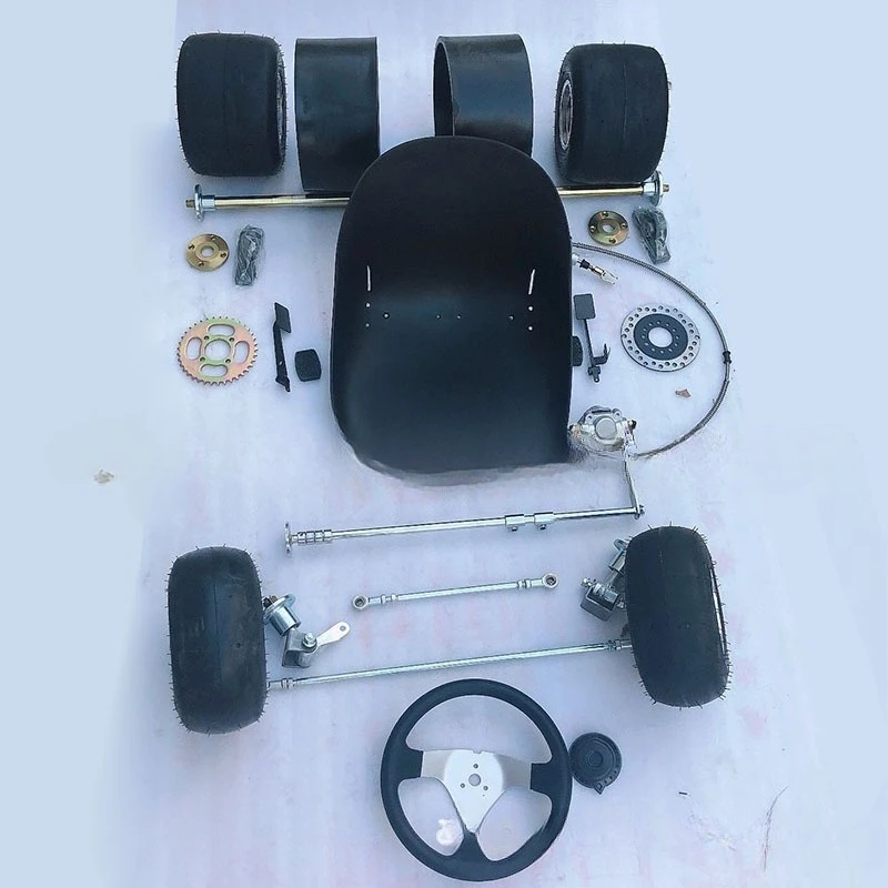 Kart accessories modified site drift ring, four-wheel front suspension rear axle brake tire seat steering 5-inch tire