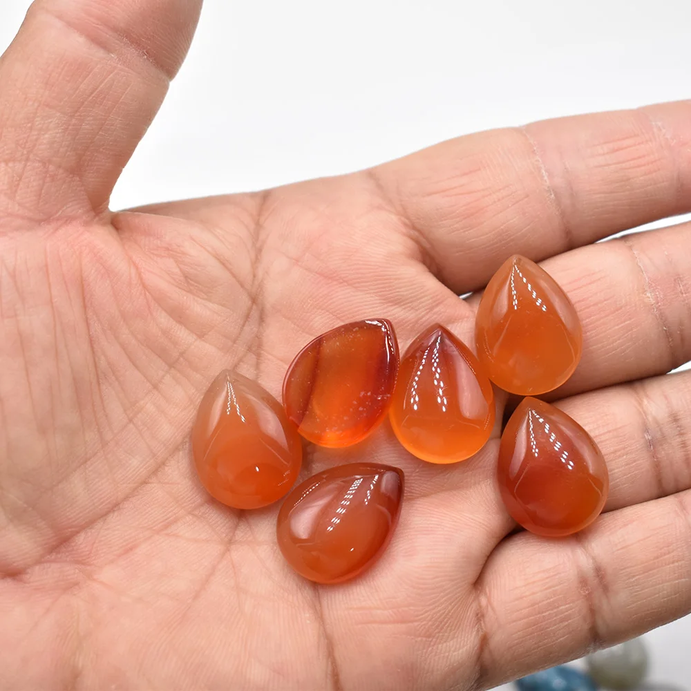 Großhandel 50 Stück/Lot verschiedene Naturstein-Cabochon-Perlen in Tropfenform 13x18mm für DIY-Schmuckzubehör Kostenloser Versand – Detail 31