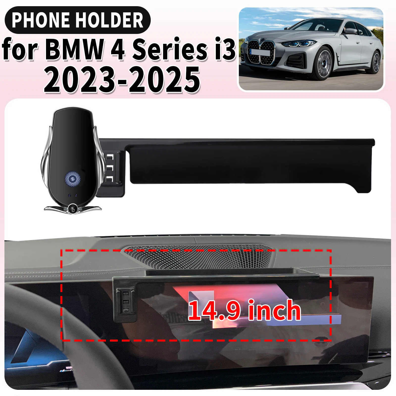 

fit for BMW 4 Series i3 2023 2024 2025 Screen Base Mount Phone Holder Dedicated Clip-On Navigation Bracket Car​​ accessoires