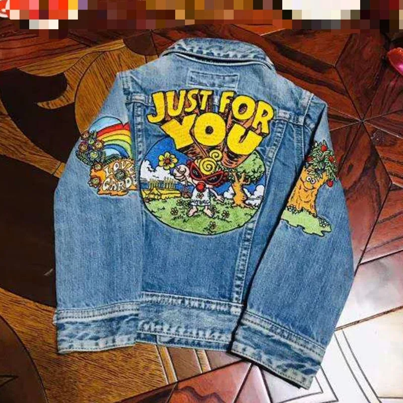 

Children's Denim Jackets Boys Jacket Girls Coats Baby Girl Clothes Kids Outerwear Jaqueta Mother Kids Family Matching Outfits