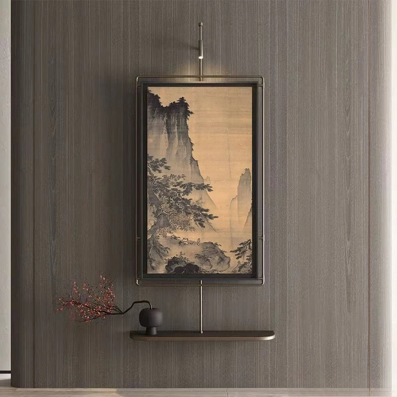 Medieval style light painting corridor aisle hanging paintings restaurant decorations light luxury high sense entry door is