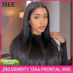250% densité droite dentelle avant perruques de cheveux humains pour les femmes malaisienne droite dentelle avant perruques ISEE cheveux droite perruques de cheveux humains