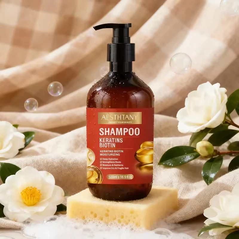 

1 шт. Шампунь Aesthtany с кератином и биотином, 500 мл, увлажняющий, укрепляющий, восстанавливающий, для сухих и ломких волос, питательный шампунь для ежедневного ухода за волосами