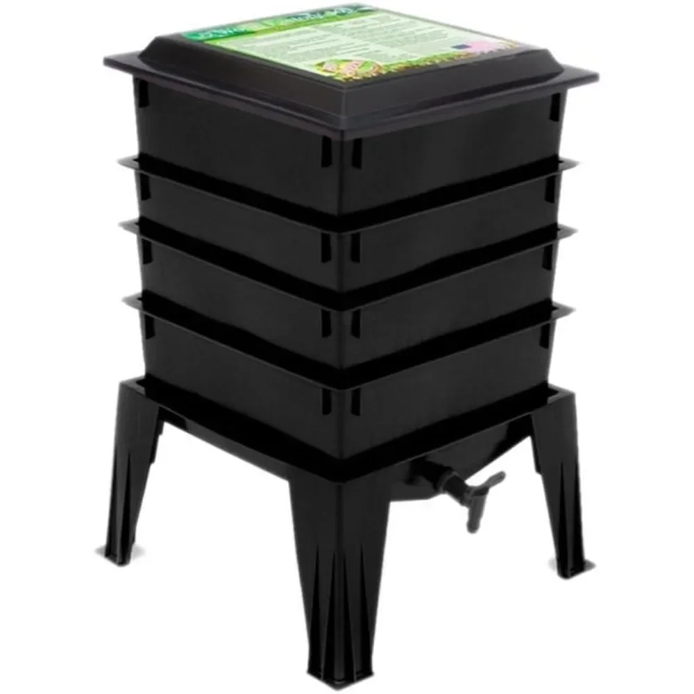 

Nature's Footprint WF360BW Worm Factory 360 4 Tray with Worms, Black