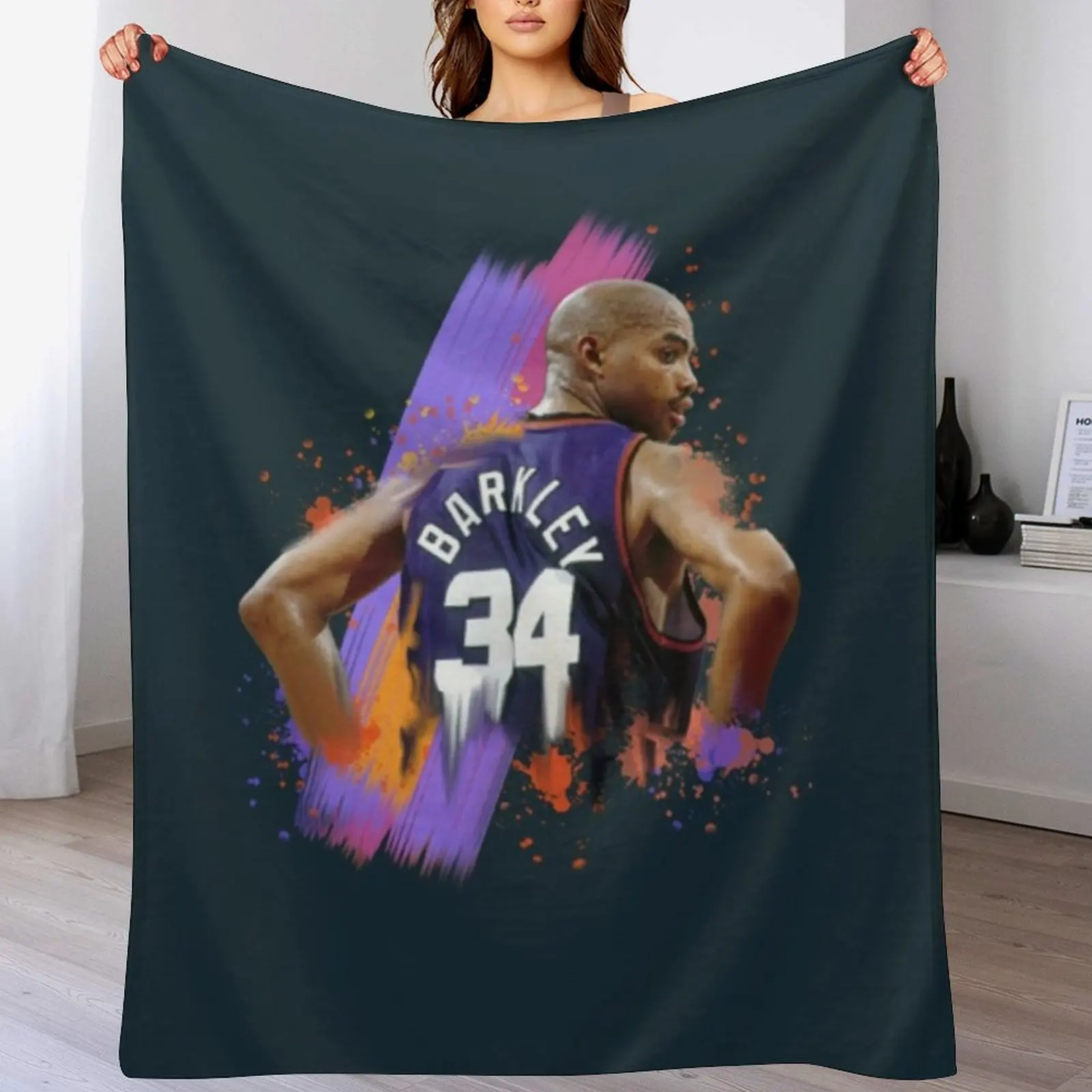 Charles Barkley basketball Thirty four back side Throw Blanket Travel Bed covers Hairy Blankets