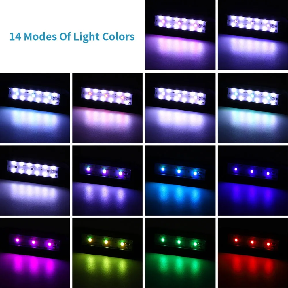 Timing Function Aquarium LED Lights USB Powered Adjustable Brightness Fish Tank Light Clip Full Spectrum Plant Light Fish Tank