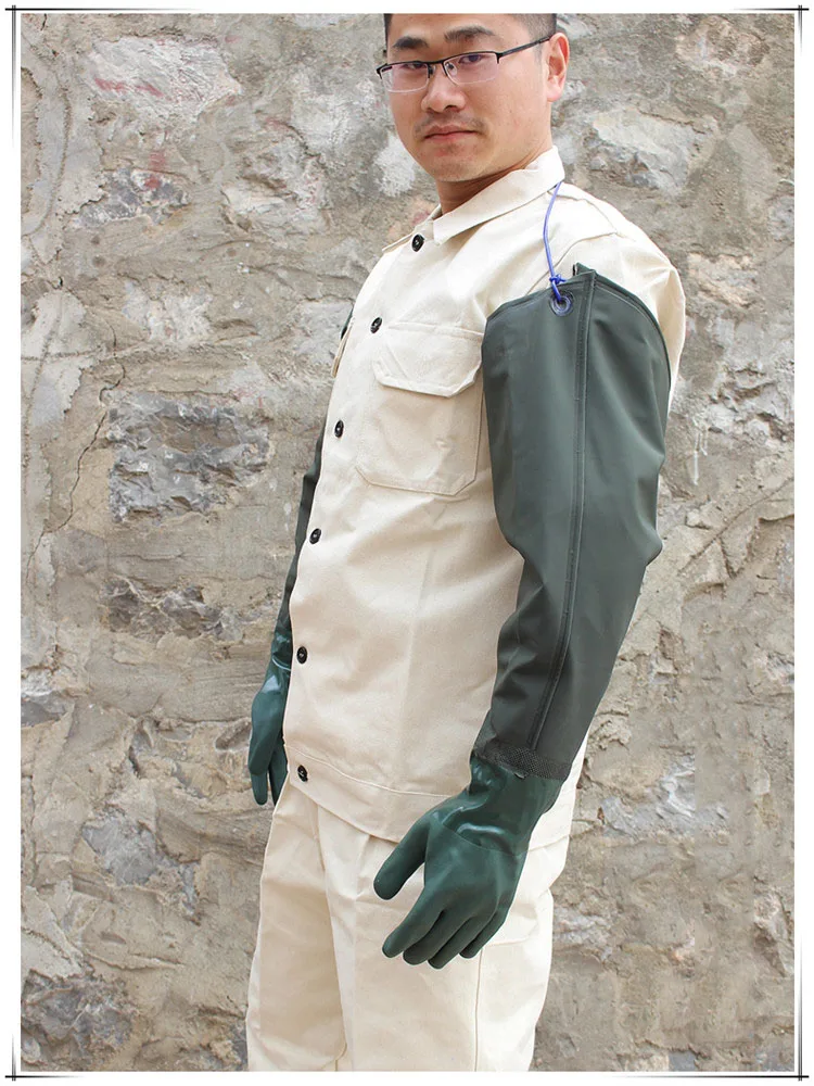 Waterproof Gloves Ultra Long Work Safety Glove Anti-oil Acid and alkali resistant Protective Rubber Gloves Catching Fish