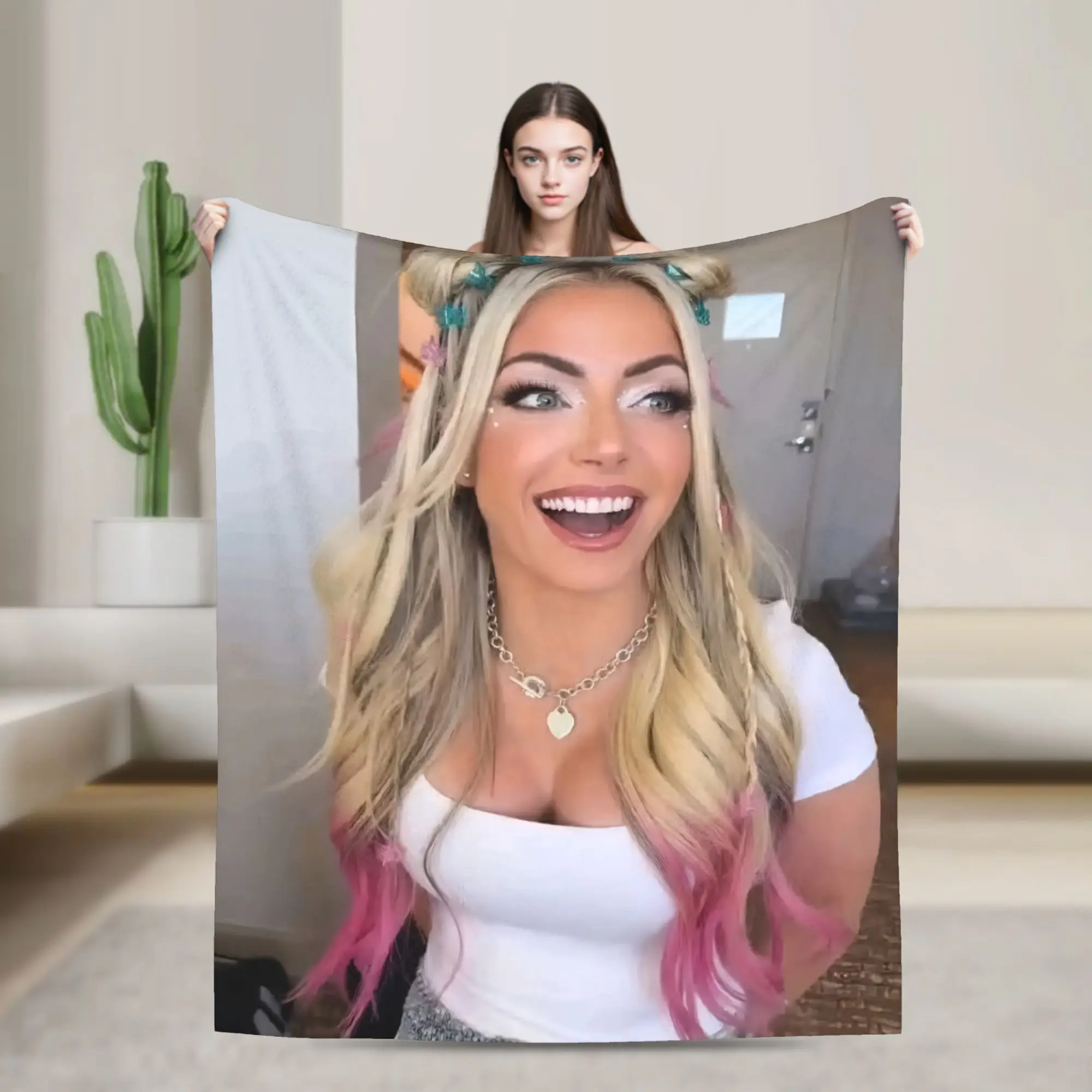 A-Alexa Bliss Blanket Warm Cozy Fluffy Wrestler  Throw Blankets for Sofa 50x60 Inch Multiple Sizes Bedding Throws