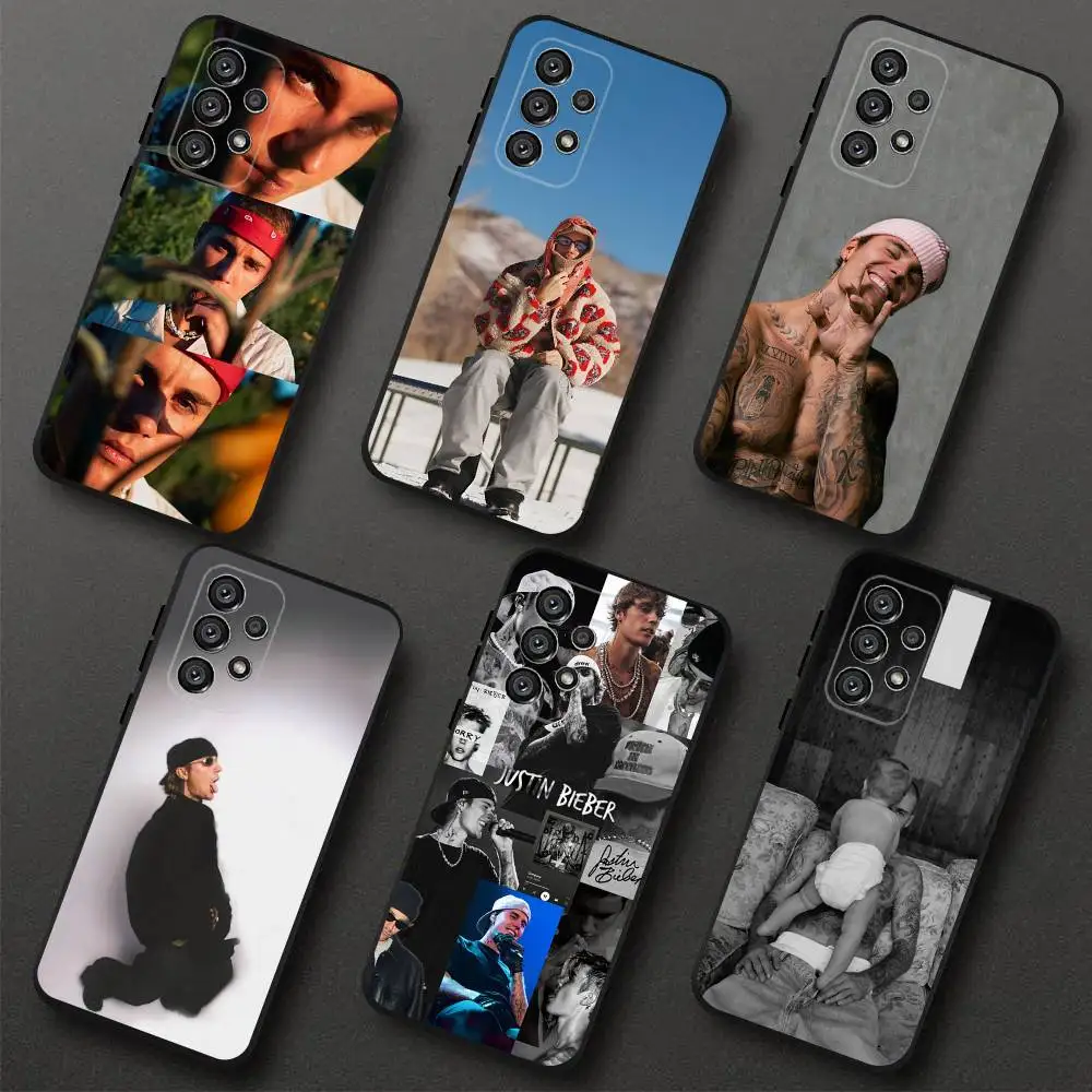 

J-Justin Bieber Phone Case For Samsung S 25,24,23,22,30,21,10,9,Ultra,Plus,Lite,FE,4,5G Black Soft Case