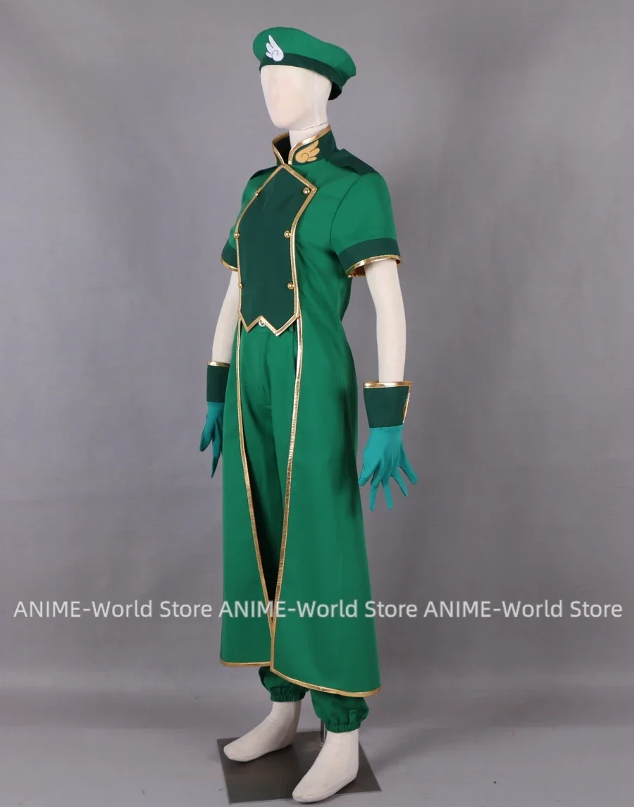 Anime Cardcaptor Sakura Syaoran Li Green Lovers Suit Anime Cosplay Costume Halloween Wig Women Dress