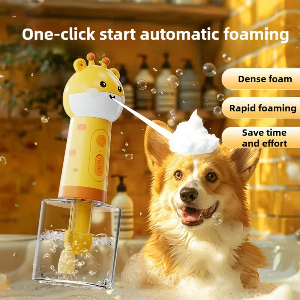 

Pet Bubbler Pet Cleaning Bathing Electric Foam Machine Usb Charging dog cat Automatic Shampoo Foam Soap Dispenser Foam Machine
