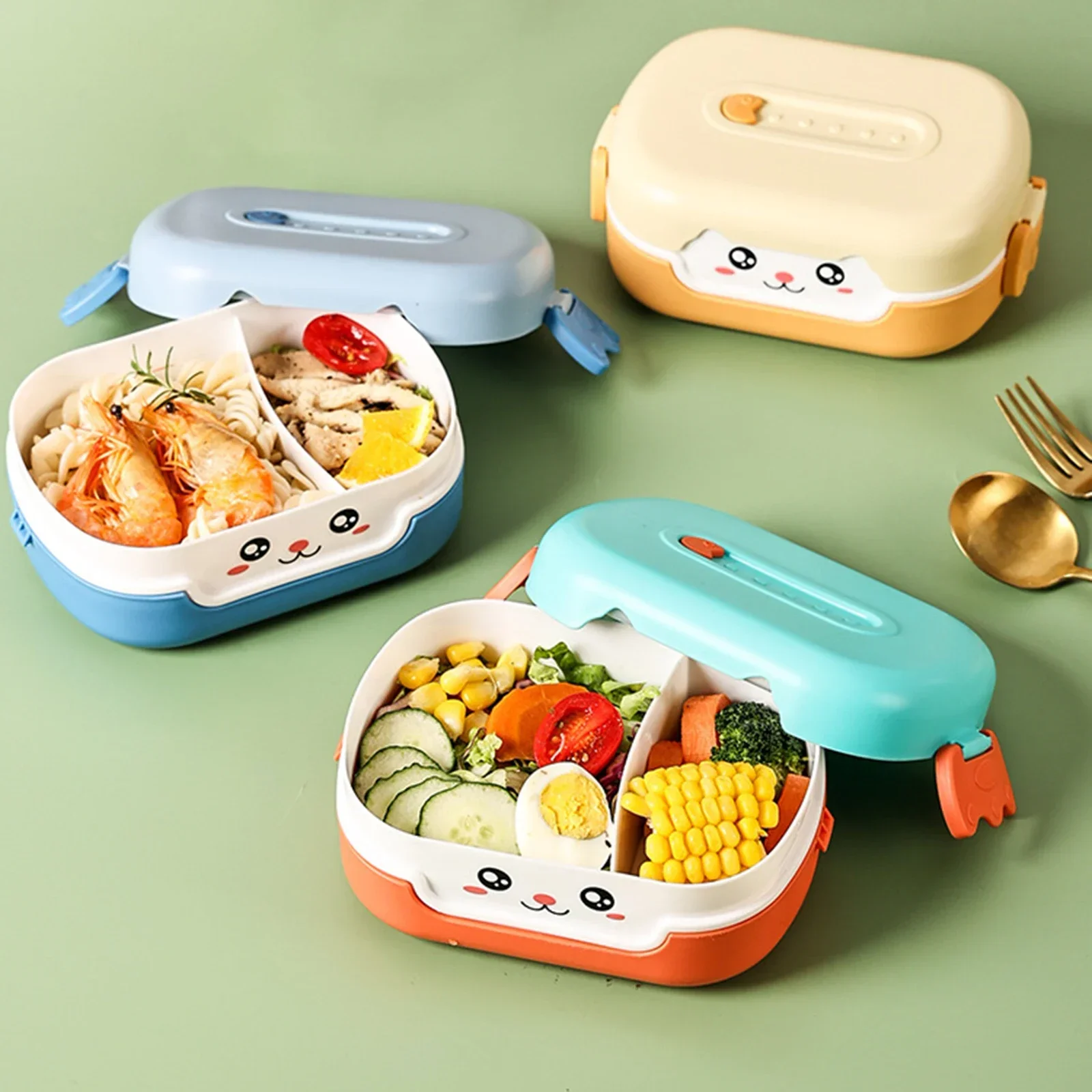 700ML Japanese Lunch Boxs Leak-Proof With Lid Camping Picnic Portable Plastic Food Fruit Storage Container Bento Box For Kids