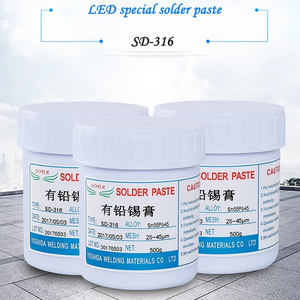 Sn55 Pb45 خاص SMT التصحيح لحام لصق منتج إليكتروني لحام 500G تدفق لحام SD-316 LED إصلاح مع الرصاص لحام لصق