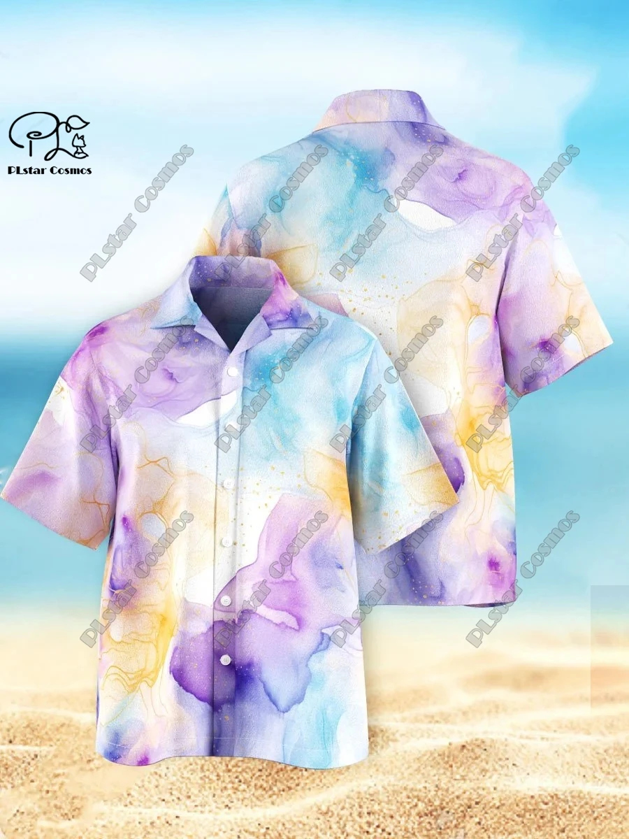 New 3D Printed Men's Sfumato Gradient Art Hawaiian Shirt Summer Short Sleeve Shirt Unisex Shirt Gift  1