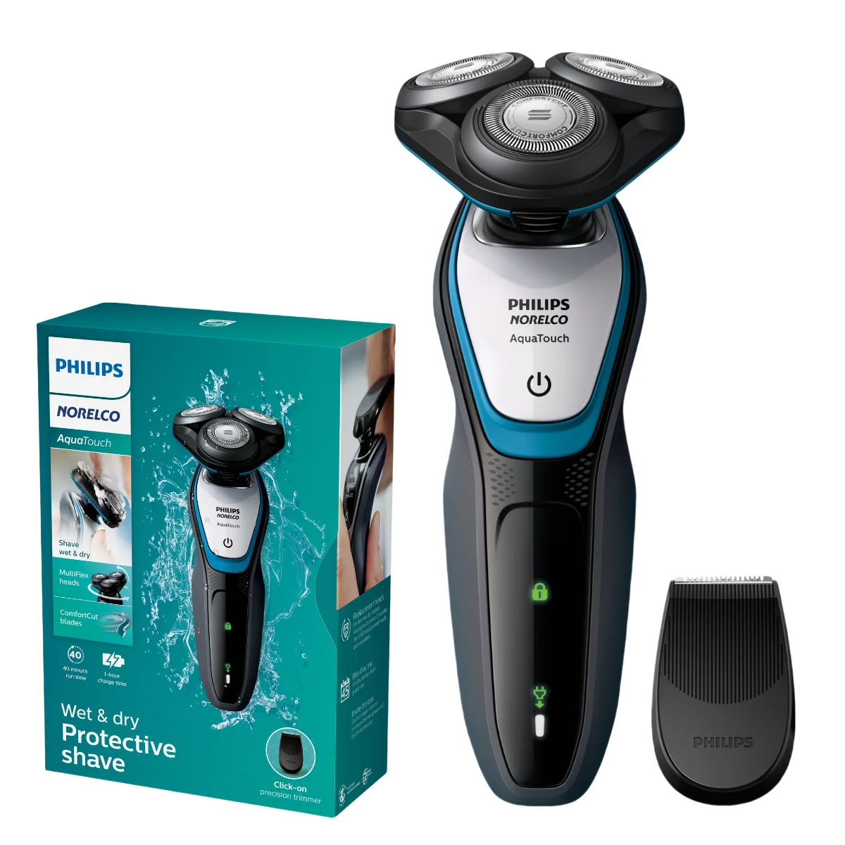 

Philips Norelco Shaver 5000 Электробритва для влажной и сухой уборки, серия 5000 S5090, с триммером