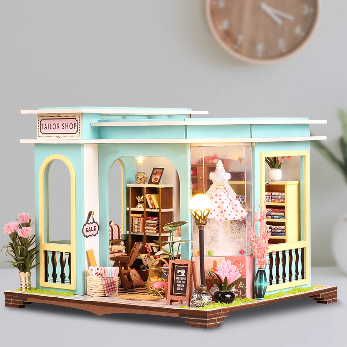 Tailor Shop Assembly Scene Model Building 3D Puzzle DIY Doll House Mini Kit Room Bedroom Decoration Girl Toy Birthday Gift