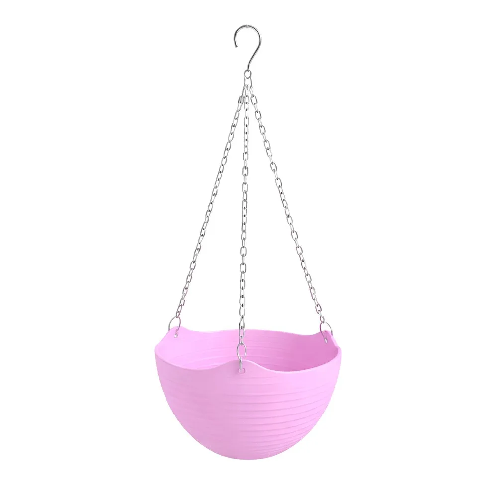 Durable Self-absorbing Hanging Basket Plastic Colorful Hanging Flower Pot Flowerpot Garden Decoration