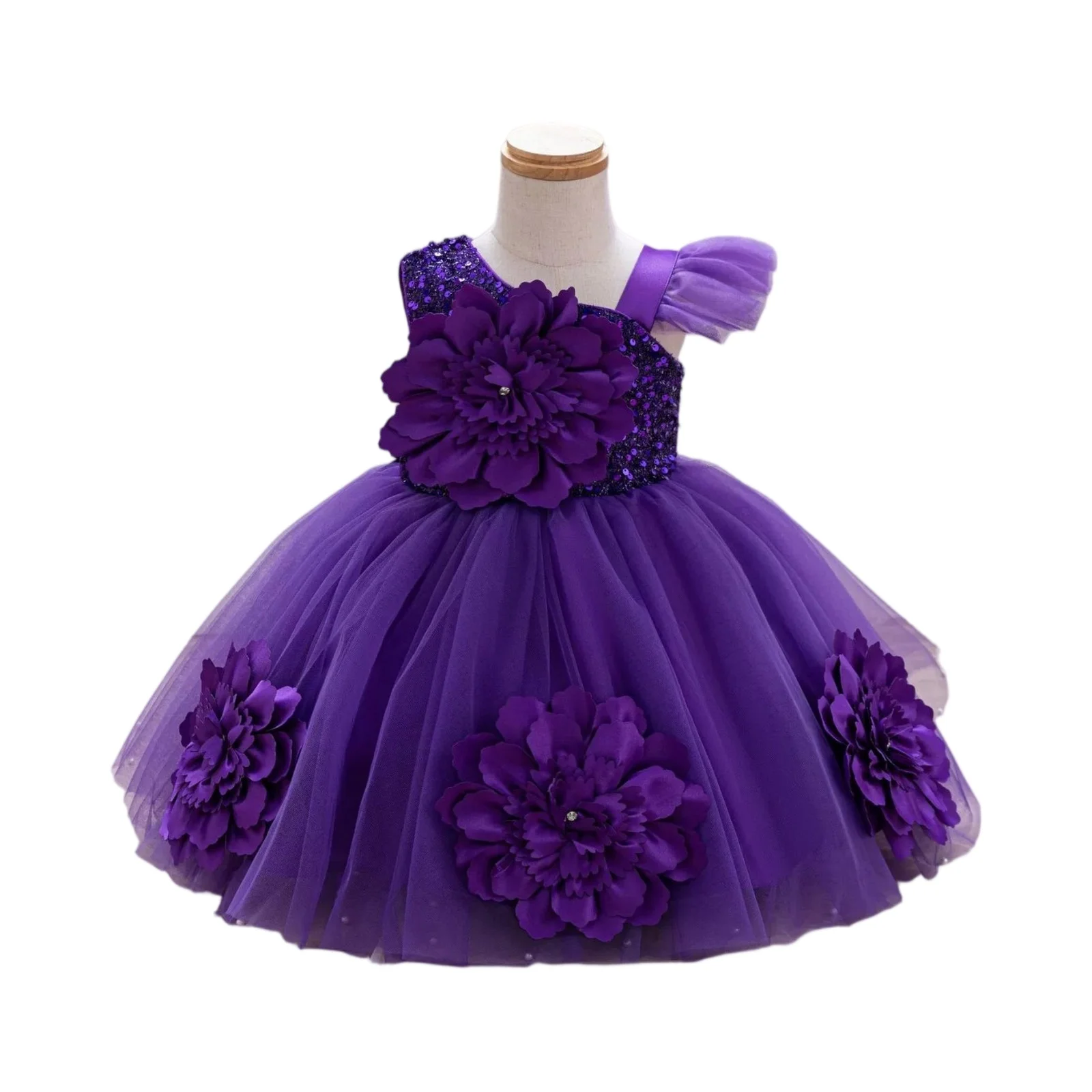 

Fashion Girl Princess Dress Summer Kids Girl Flower Sequin Dress Graduation Party Prom Gown Elegant Evening Dress Birthday Gift