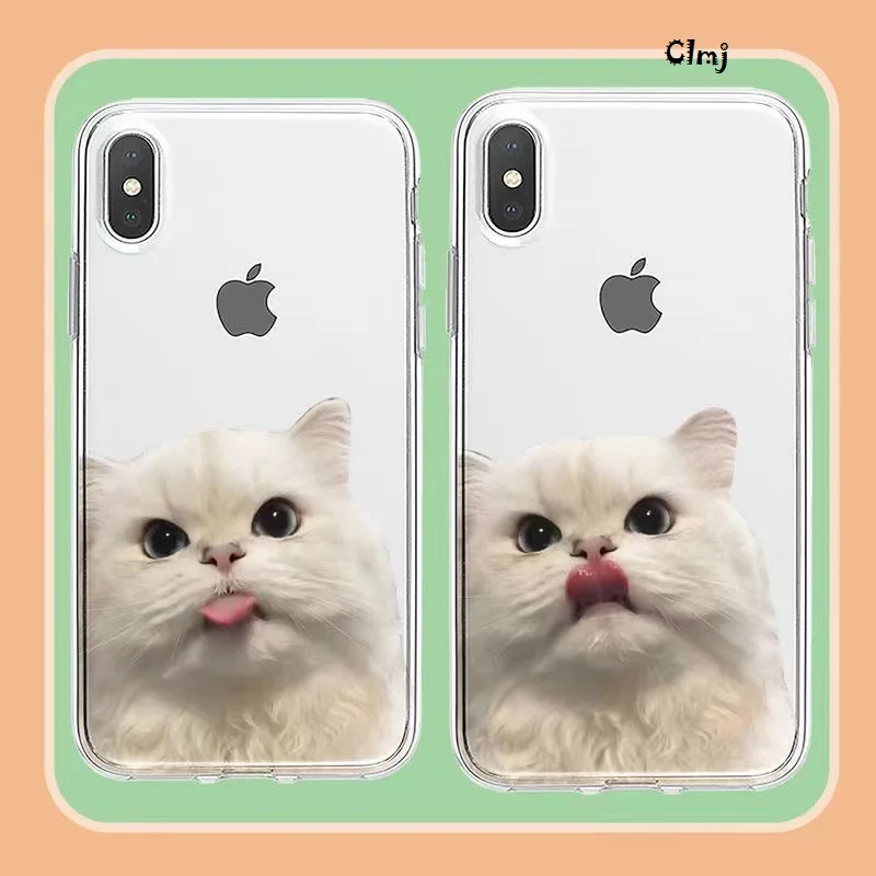 

Clmj Cute Cat Kitten Phone Case For iPhone 13 Mini 11 12 14 Pro XR X XS Max For Samsung Galaxy S22 S23 Plus Soft Silicone Cover