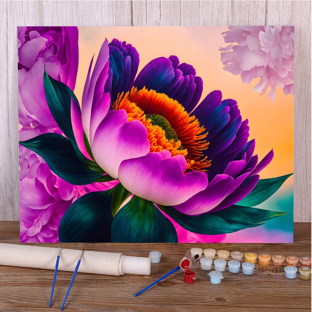 Scenery Flowers DIY Paint By Numbers Package Acrylic Paints 40*50 Canvas Painting Handmade Crafts For Adults Handicraft Wall Art