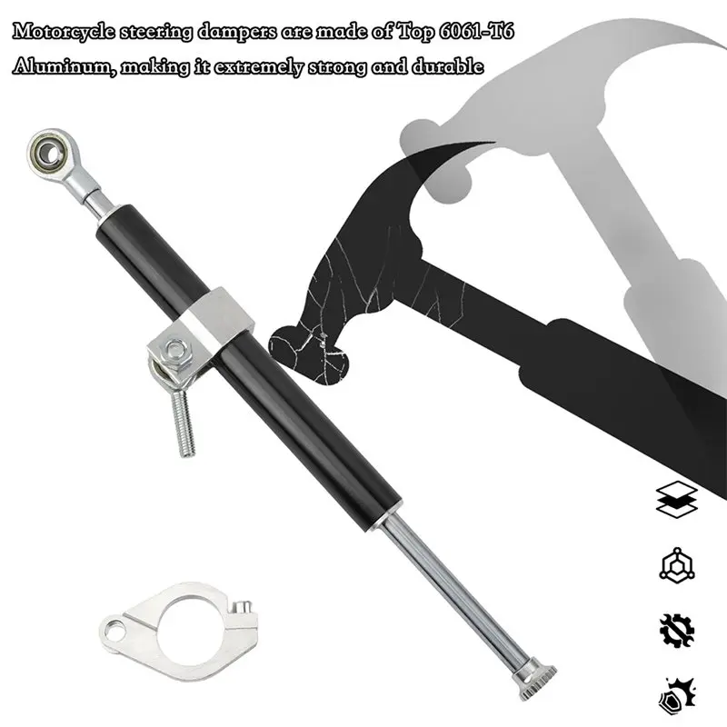 ABOK-Motorcycle Shock Absorber 330MM Directional Damping Fork Stabilizer Accessory Steering Control Unit Damper