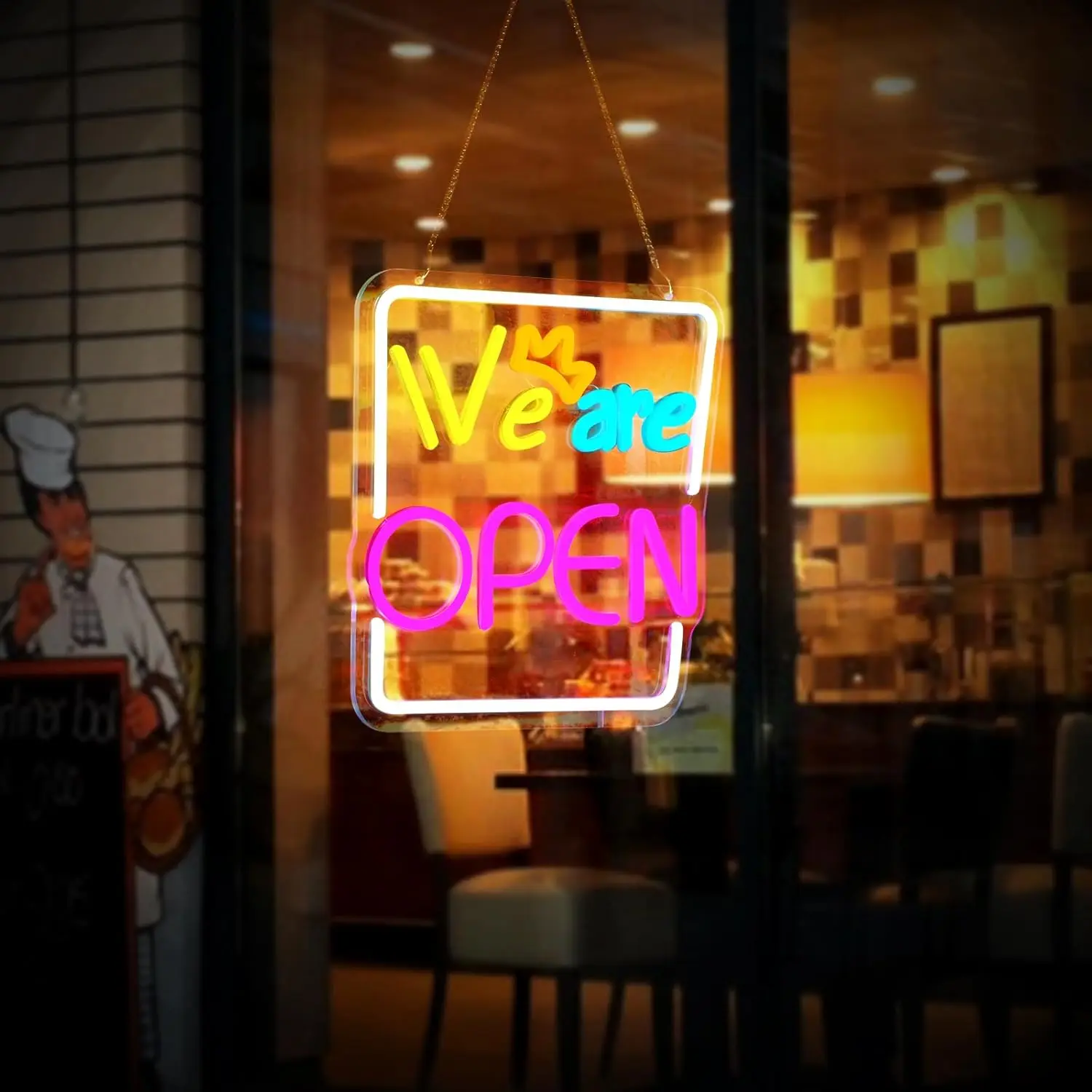 Open Neon Sign LED We Are Open Neon Light Sign Dimmable for Business Display Window Coffee Shop Restaurant Decor Powered By USB