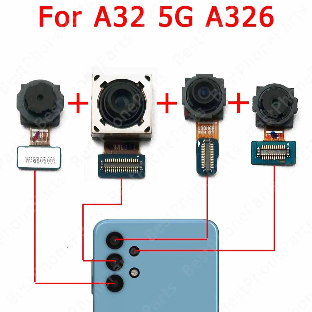 Cámara trasera para Samsung Galaxy A52 A52s A72 A02 A02s A12 A22 A32 A42 5G módulo de cámara trasera repuestos traseros