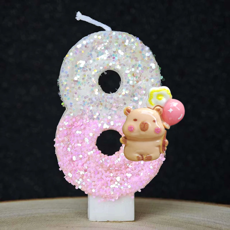New Capybara Candles Cake Decorating  Theme 0-9 Number Candles Cake Topper Kids Birthday Party Baby Shower  Gift Supplie view 6