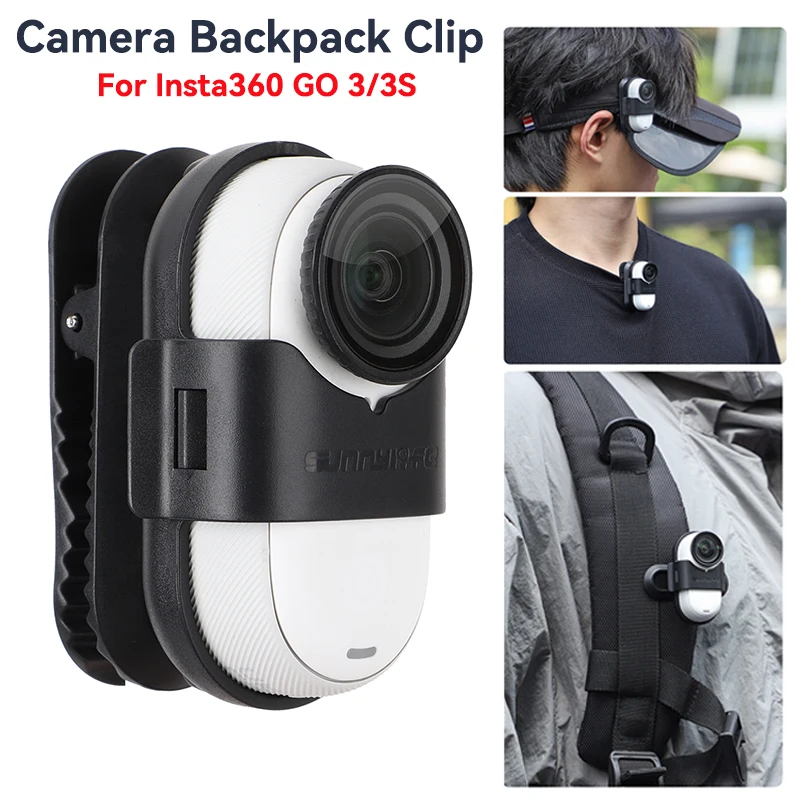 Image of Für Insta360 Gehen 3S/Gehen 3 Rucksack Clip Halter 360 Rotation Sport Kamera Clip Halterung für Insta360 Gehen 3S Kamera Zubehör