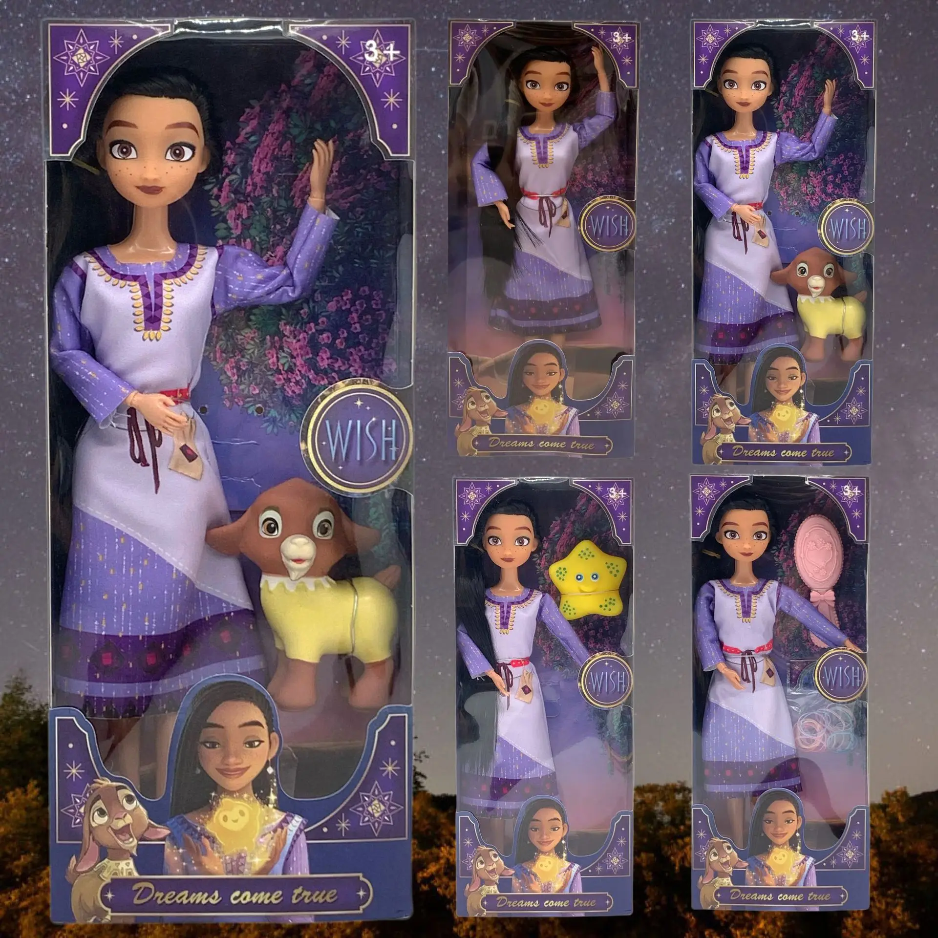 Disney Movie Wish 28cm Asha Princess Action Figures Valentino Star Doll Model Girl Christmas New Year Gifts