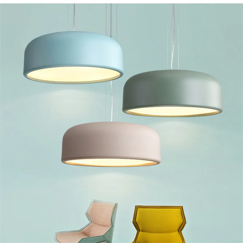 Plafonnier Moderne Macaron Coloré au Design Nordique Danois, Luminaire Décoratif de Plafond, Idéal pour un Restaurant, une Chambre à Coucher ou un Salon