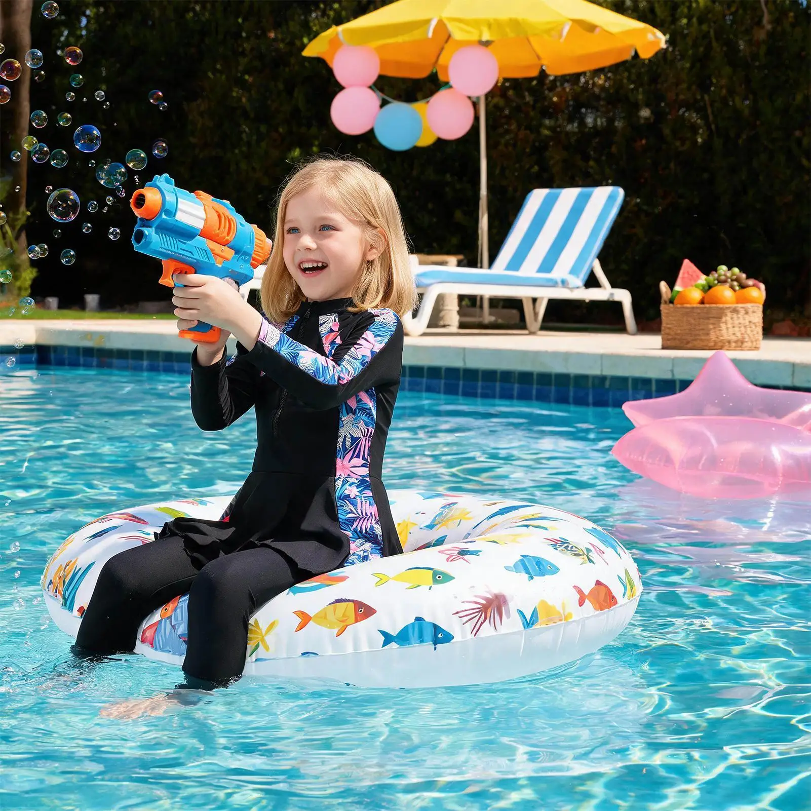 Long Sleeve Bathing Suits For Girls Children Bathing Suit Swimwear Kids Swimming Clothes For Children Beach Pool Vacation Summer