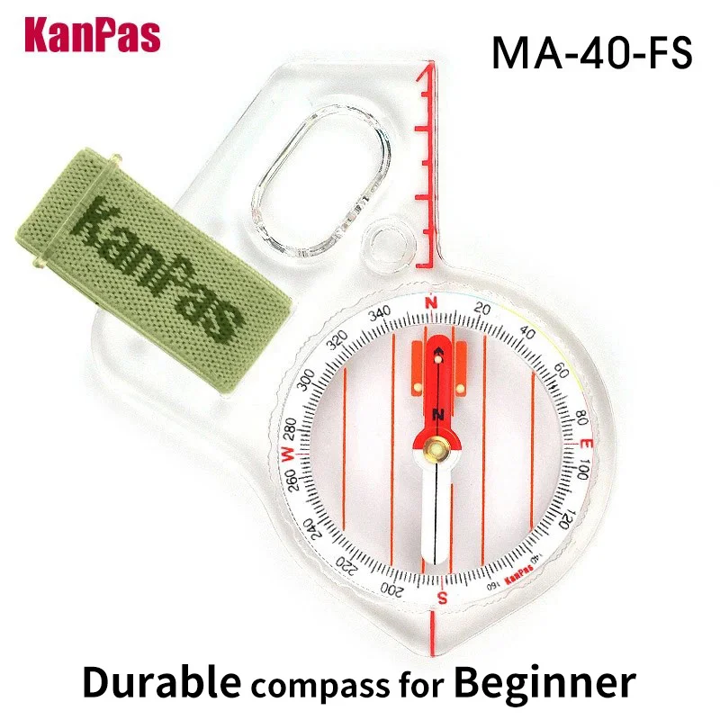 KANPAS Basic and Beginner\'s Orienteering thumb compass, Orienteering Primary Compass, MA-40-FS, Durable Sport Compass