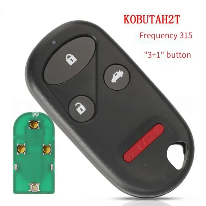 Car 4 Buttons Remote Key 315Mhz Key KOBUTAH2T For Honda Acura Smart Remote Key