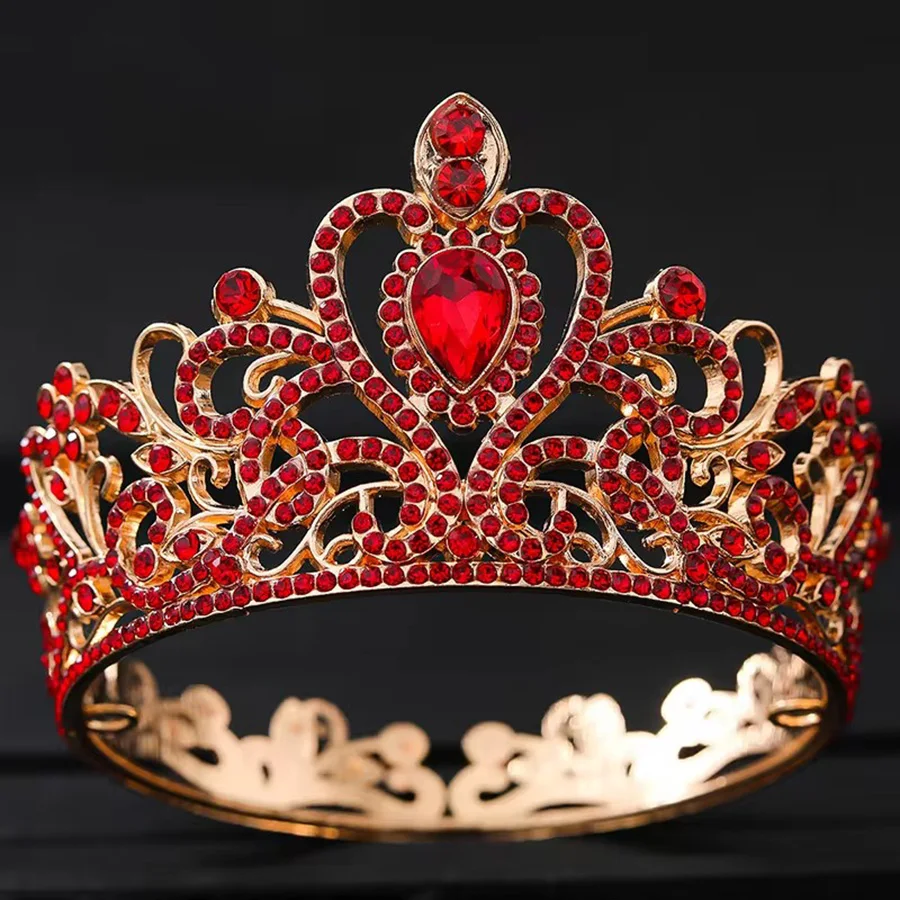 Baroque round Diadem Bridal Wedding Dress Crown Royal Queen King Tiaras Jewelry Accessory for Special Occasions