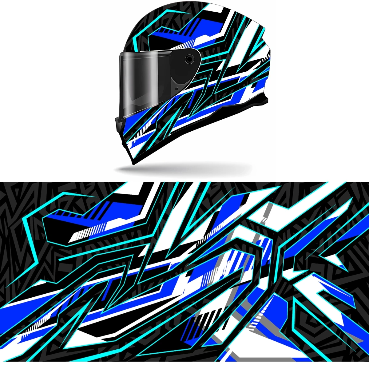 

Geometric abstract stripes irregular Motorcycle Helmet Stickers Self Adhesive Racing Custom Helmet Wrap Vinyl Decal Stickers