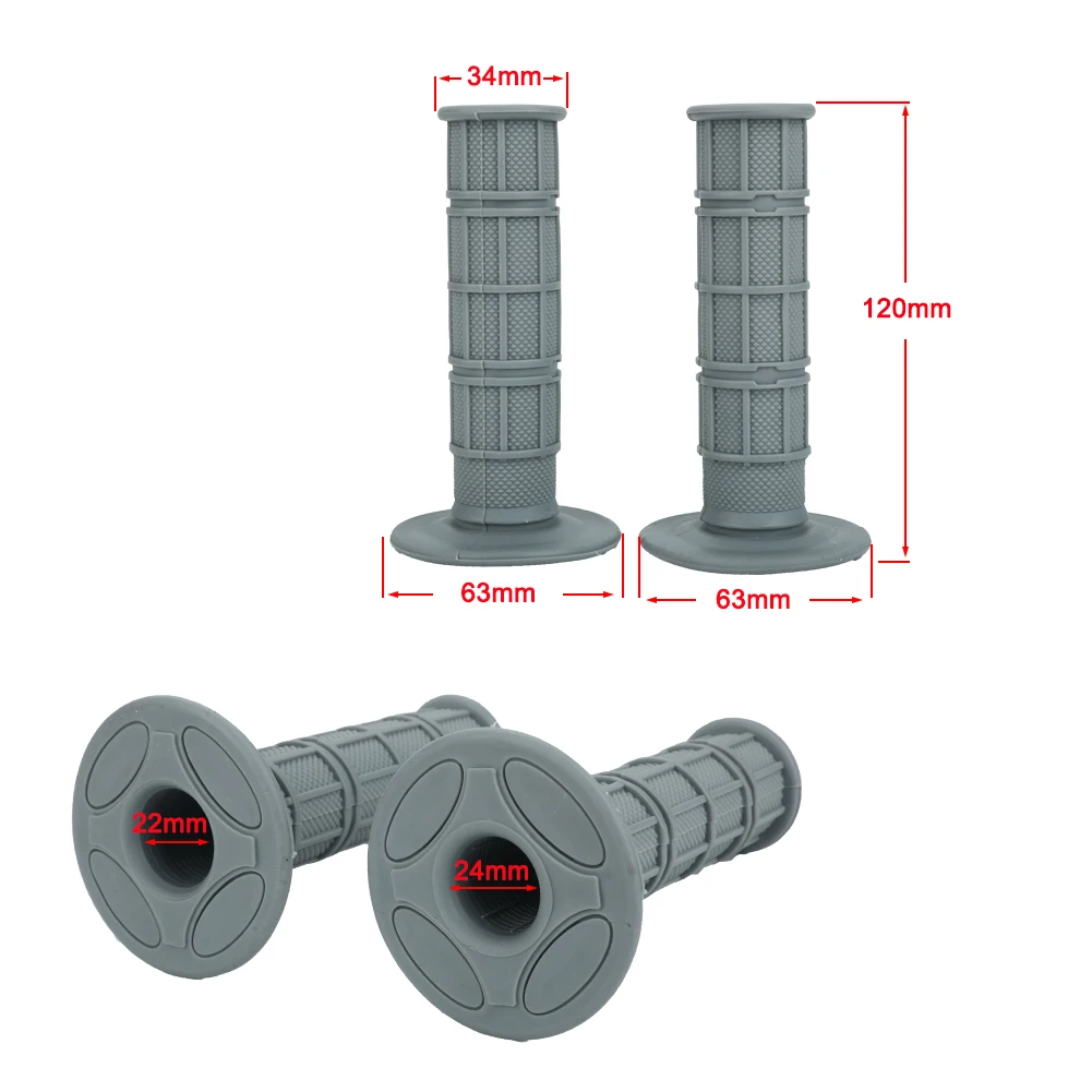 범용 오토바이 핸들 바 부품 그립, 야마하 KTM 혼다 스즈키 모토크로스 모토 더트 피트 바이크 그립, 22mm, 24mm