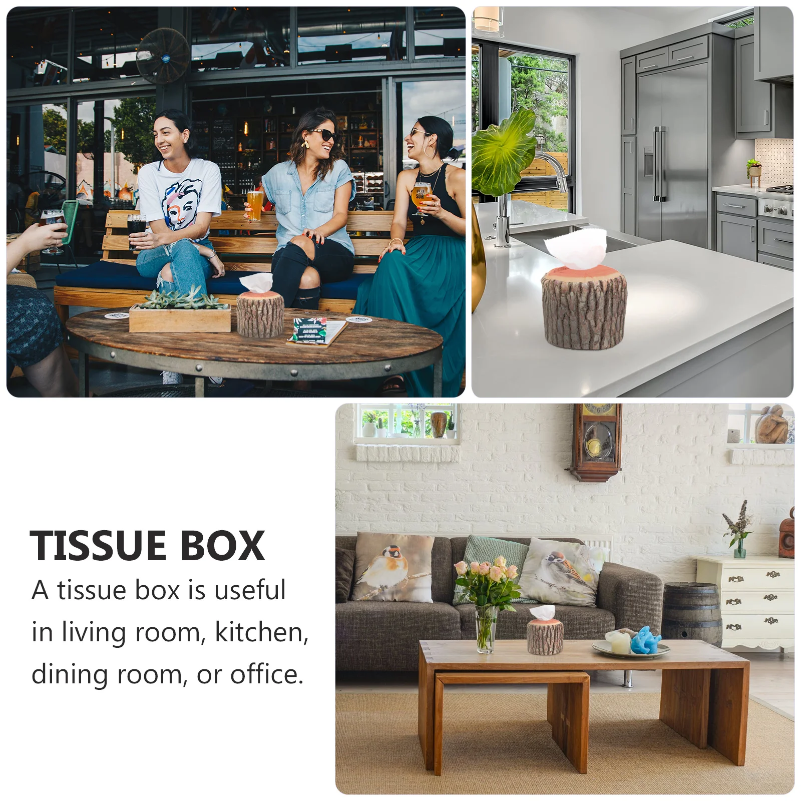 

1pc Desktop Tissue Box Light Brown Eco-Friendly Simple Design For Living Room Kitchen Office Napkin Organizer Tabletop