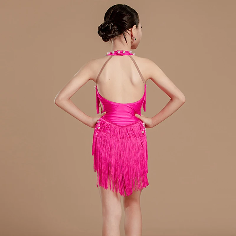 Latin Dance Kleid Mädchen Ballsaal Kleid Standard Quaste Tanz Rock Kinder Latin Praxis Kleid Kinder Fransen Rock Tanz Kostüm