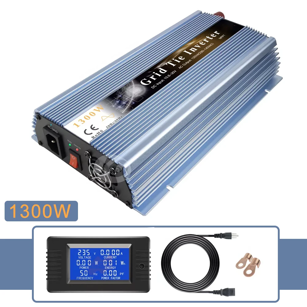 Mppt Casa Solar Grid Tie Inversor de Onda Senoidal Pura Conversor 120v 230v ac Microinversor para Painel pv 1300w 10.550vdc