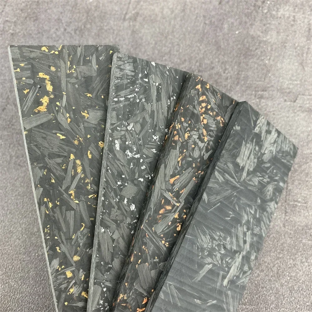 135X40X4MM New Type Resin Crushed Carbon Composite Slab DIY Craft Material for Knife Handle and Headphone Panel Decoration Patch