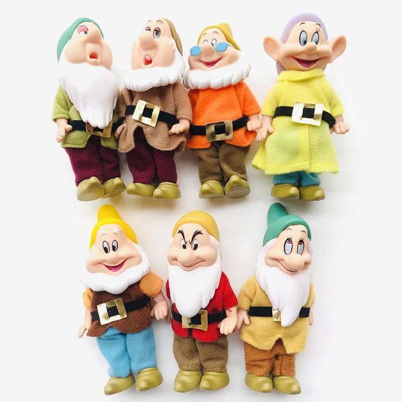 10cm Disney Snow White And The Seven Dwarfs 7pcs  Action Figure Toys Princess Pvc Dolls Collection Toys For Kids Birthday Gifts