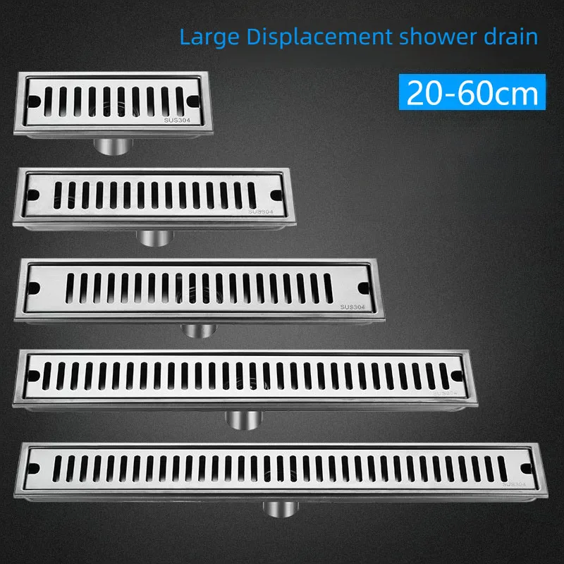 Bathroom Silver Shower 10cm Wide Floor Drain Sus 304 Stainless Steel Large Displacement Deodorant Anti-rust Floor Drain